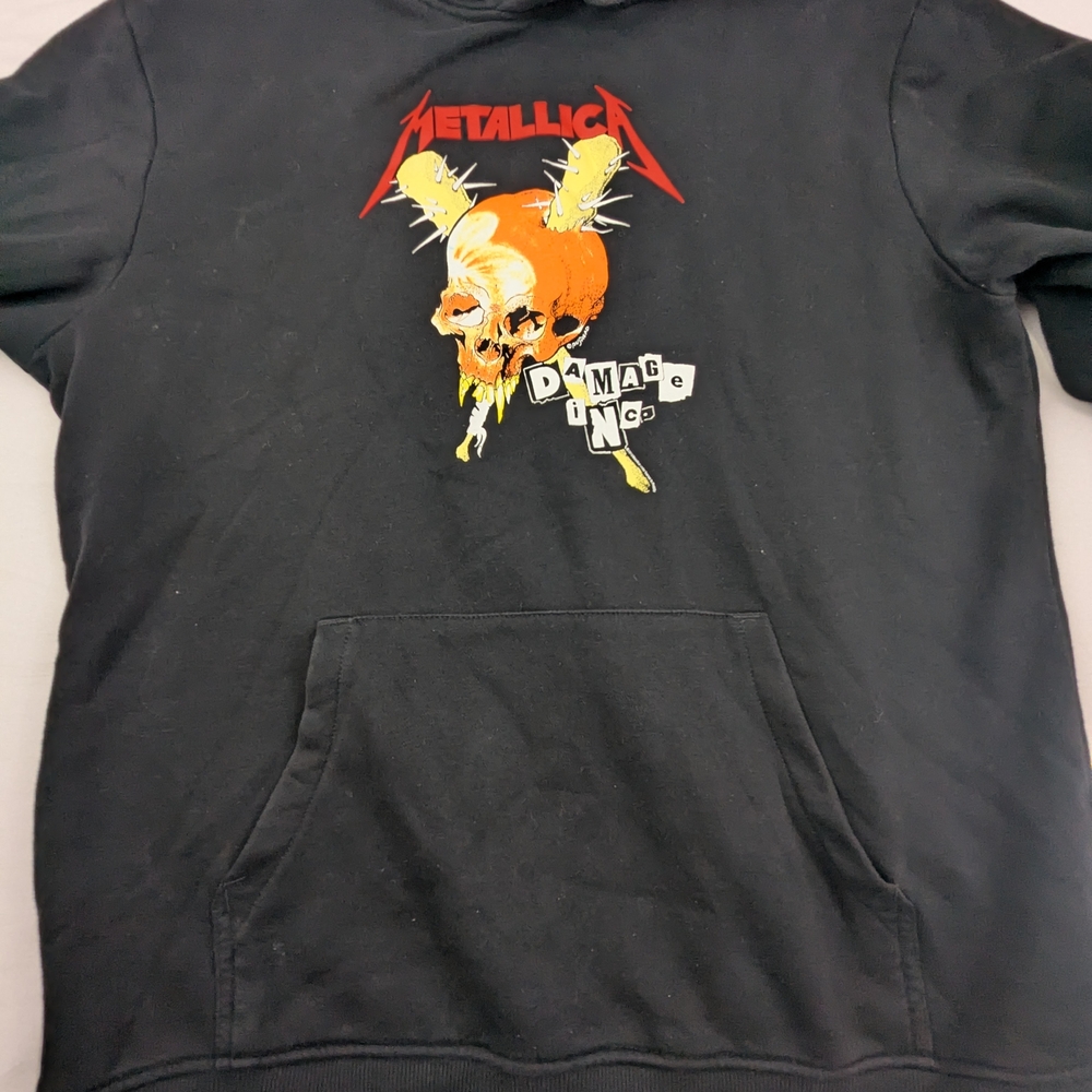 Metallica Damage Tour Band Merch Hoodie Concert Dates/Locs Back Medium Unisex
